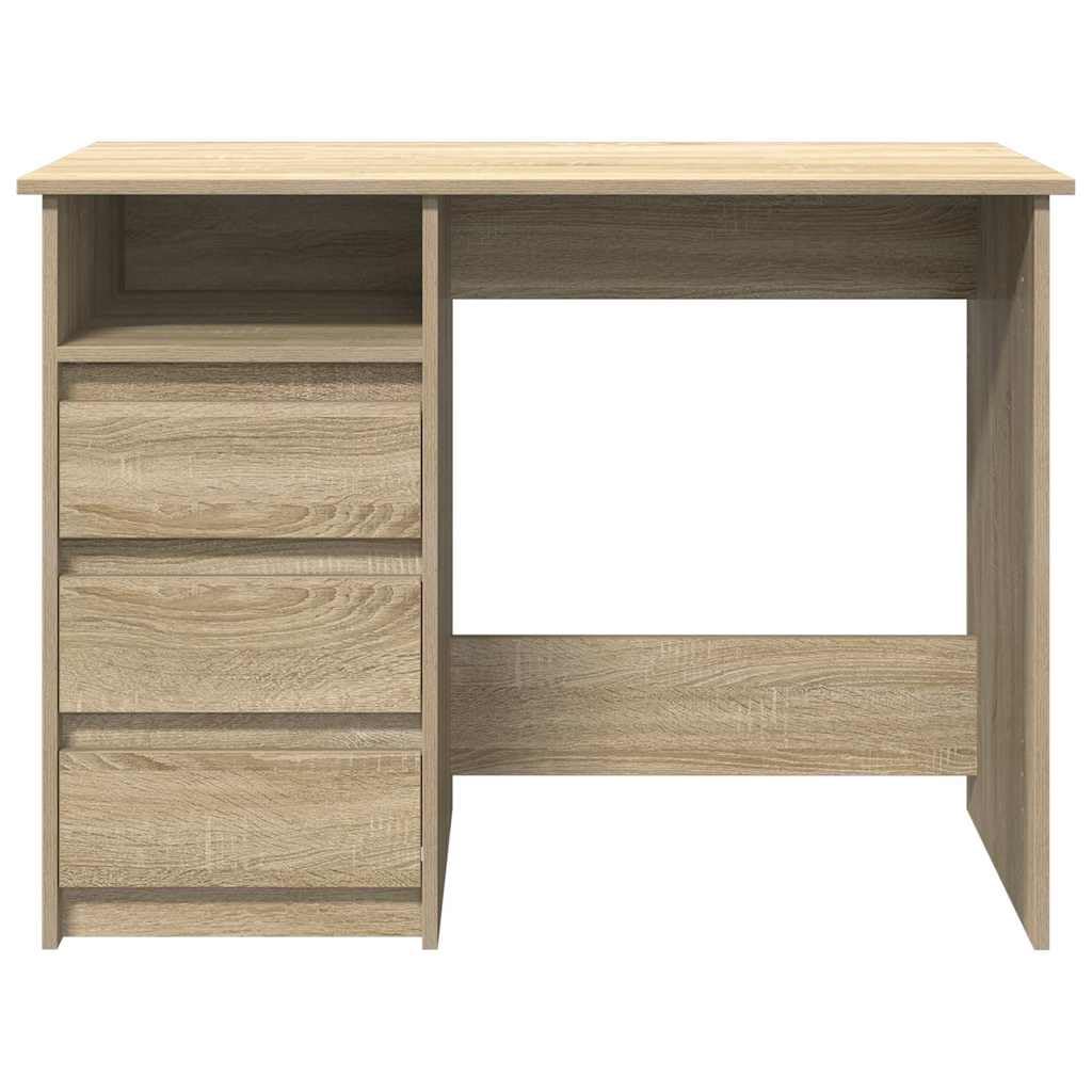 Escritorio de madera de roble Sonoma, 102 x 50 x 75 cm, mesa de oficina y mesa de juegos con amplia superficie de trabajo, mesa de PC para oficina en casa y estudio