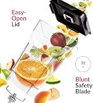 Blendtec FourSide Jar (75 oz), Four Sided, Professional-Grade Blender Jar, Vented Latching Lid, BPA-Free, Clear