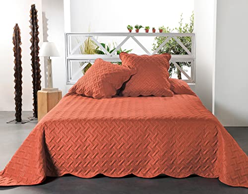 LINDER boutis Contemporain Californie Rouge Terracotta 180x240cm