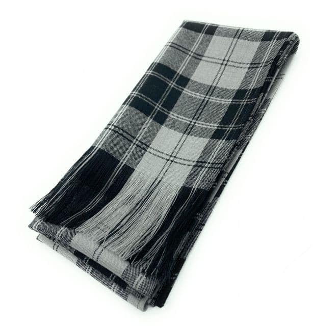 Traditional Pure New Wool Tartan Sash, Scottish Highland Wear, Ladies Burns Night Accessory, Wedding Wear (Douglas Grey)