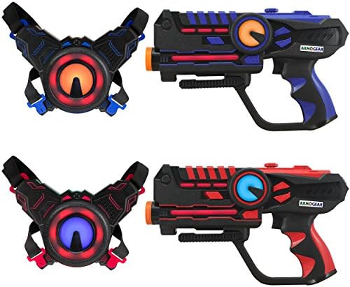 ArmoGear Laser Tag (2-Pack) | Laser Tag Guns with Vests Set of 2 | Lazer Tag Toy for Kids Indoor & Outdoor Play | Laser Guns for Boys & Girls Ages 8+