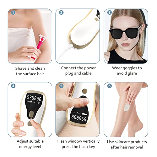 Laser Hair Removal With Cooling System,999,999 Flashes Painless Ipl Hair Remover, Hair Removal Device For Armpits Legs Arms Bikini Line #TOP4