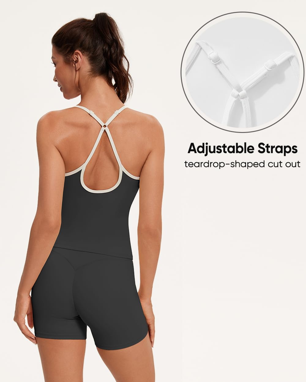 OMKAGI Sports Bras for Women Cute Sweetheart Neck Workout Tank Tops Open Back Yoga Bra Top - Image 3