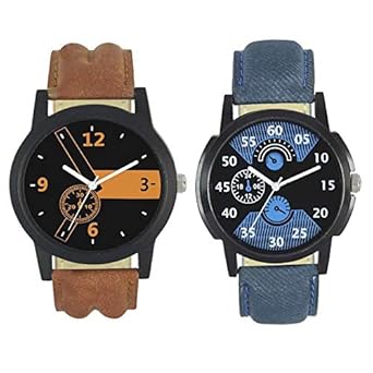 Shunya Casual Analogue Multicolor Dial Men Watch Combo-Lorame-01-02 (Pack of 2)