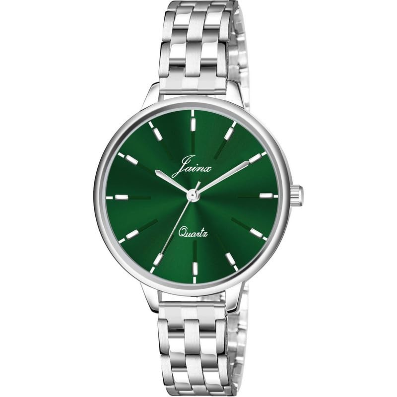jainx Green Dial Steel Chain Analog Wrist Watch for Women - JW8572 (B0D4HVHFMD) Amazon Price History, Amazon Price Tracker