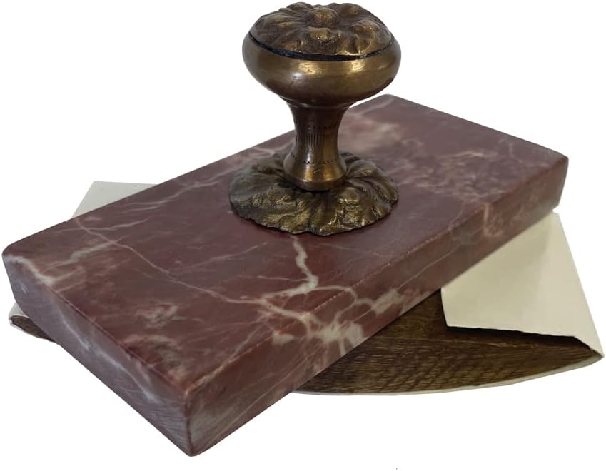 Red Granite Rocker Blotter, Desk Ink Blotter for Pen Writing