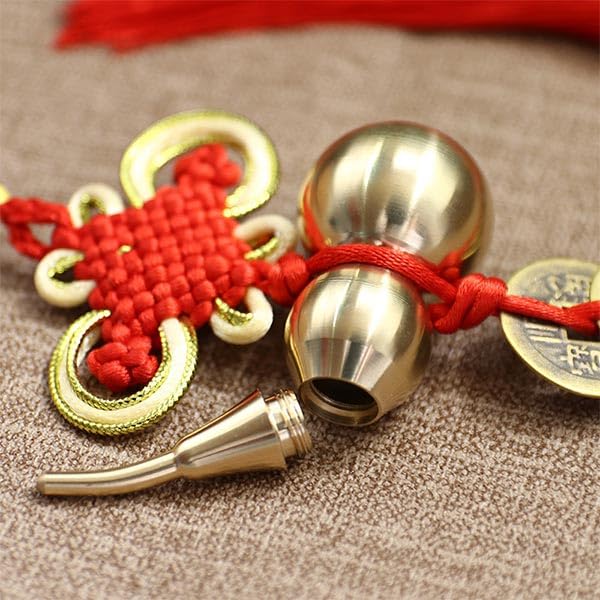 Amazon.co.jp: Merucy 風水 ひょうたん 五帝銭 付き 瓢箪 繁栄