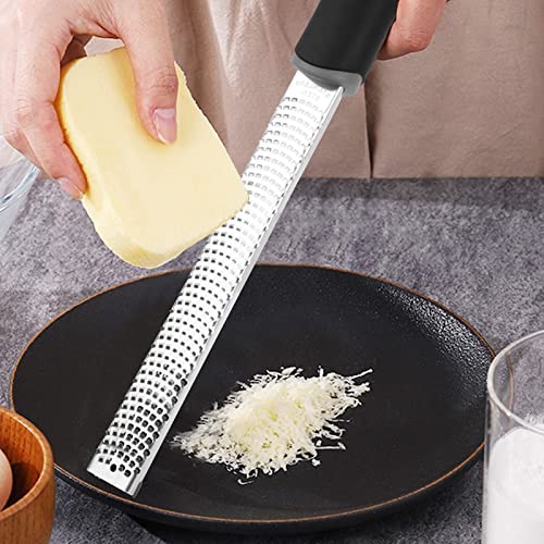 Sihuuu Zester Grater, Lemon Citrus Zester For Kitchen, Parmesan Cheese, Chocolate, Ginger, Garlic, Nutmeg, Vegetables, Fruits, Soft Touch Handle (12.8 Inch, Black) #TOP3