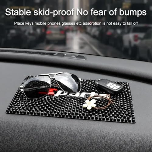 Image of SARTE Car Dashboard Mat, Antiskid Big Size Bubble Design, Silicone Anti-Slip Rubber Pad, Universal Non Slip Car Dashboard Sticky Adhesive Mat for Phones Sunglasses Keys