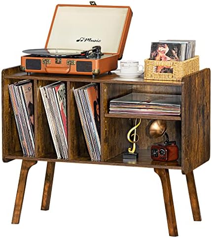 Lerliuo Record Player Stand with 4 Cabinet Holds Up to 220 Albums...