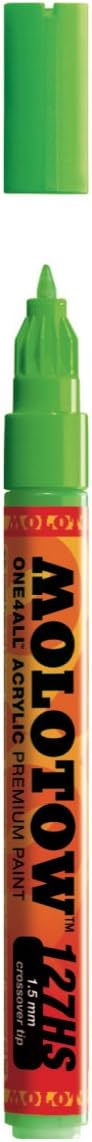 Molotow ONE4ALL Acrylic Paint Marker, 1.5mm, Neon Green Fluorescent, 1 Each 127.432