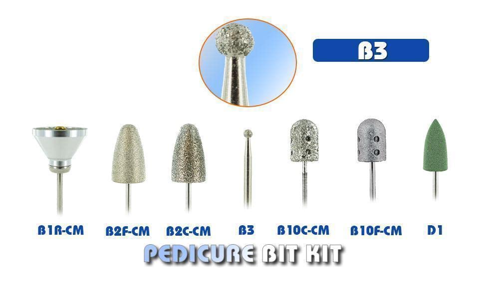 Medicool Pedicure Bit Kit | Pro Bits for Manicure and Pedicure Grinding Polishing Smoothing Nail Care | KIT-PedKit2