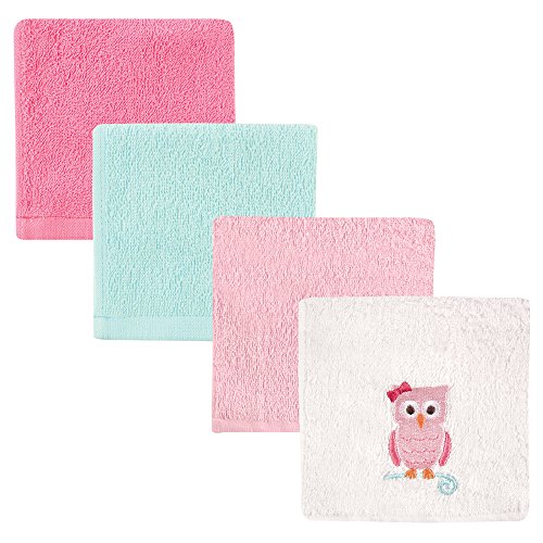 Image of Luvable Friends Unisex Baby Super Soft Cotton Washcloths, Owl, One Size