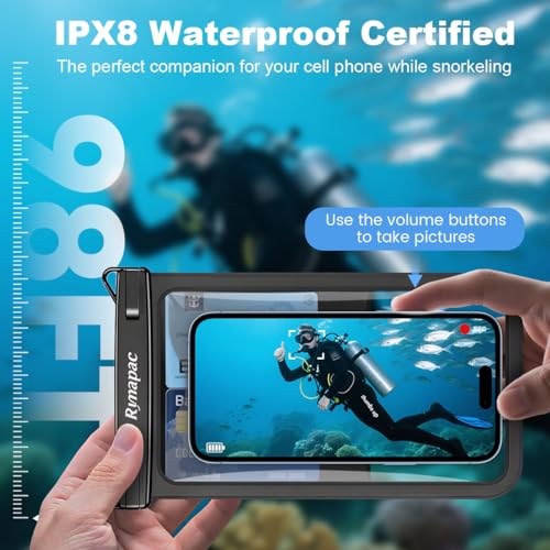 image for Rynapac Waterproof Phone Pouch - 8.5in Waterproof Phone Case with Lany