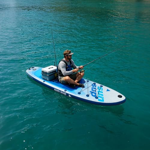 Image of Inflatable Stand Up Paddle Board Extra Wide SUP Board with Removable Fin with Premium SUP Paddle Board Accessories, Wide Stable Design, Non-Slip Comfort Deck for Youth & Adults