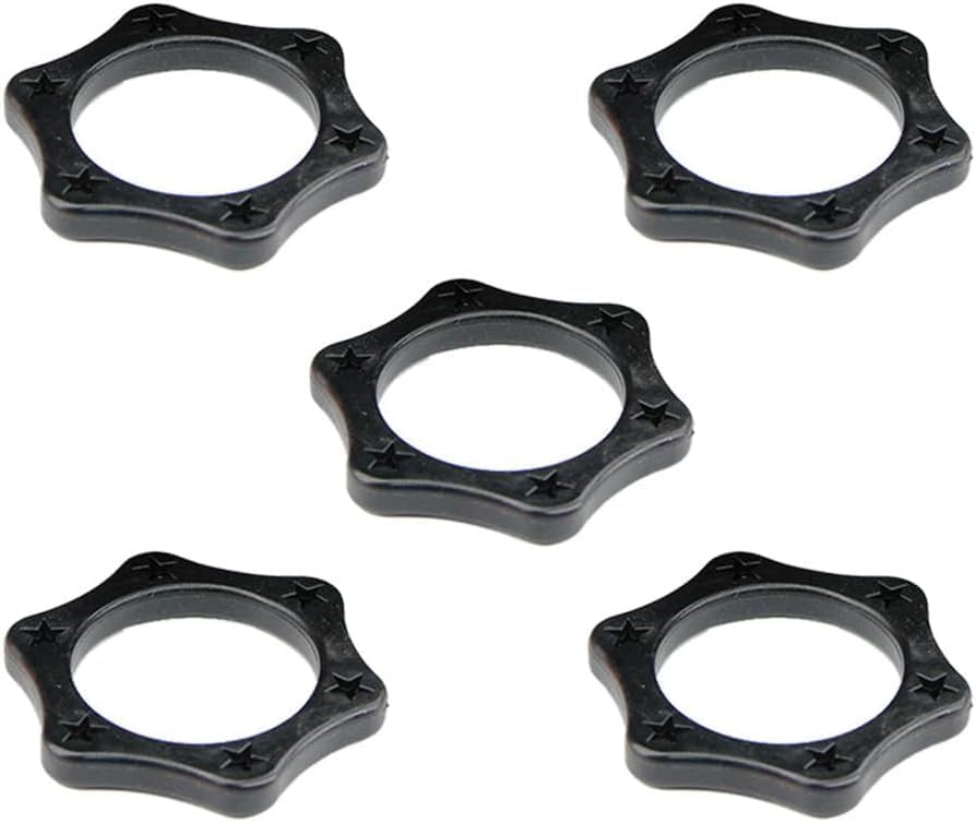 RUIAN 38mm Mic Anti-Rolling Ring Black Handheld Microphone Rubber Anti Slip Shockproof Hexagonal Protection Rings, 5Pcs