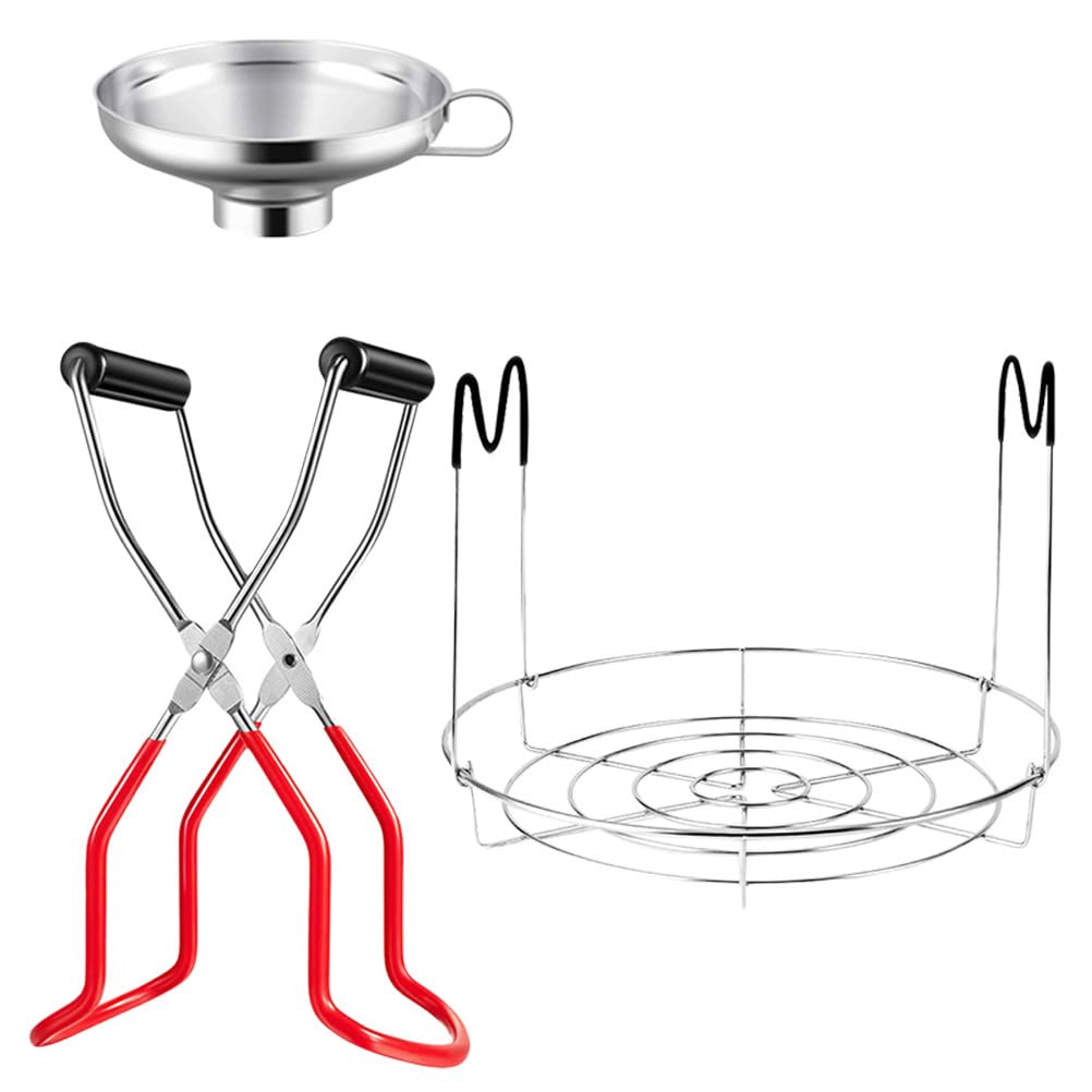 Edelstahl Einmachglas Set 3-Teilig Mit Trichter Und Glasheber Küchenaufbewahrung Für Einwecken Konservieren 11.61X11.61X8.27 Zoll