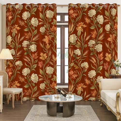 Rideau occultant thermique hortensia marron 132x213 cm