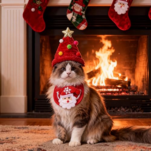 Disfraz de Navidad para Perro con Sombrero y Bandana Roja Talla S miniatura 5