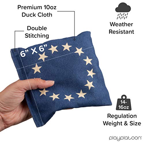 image for Play Platoon Weather Resistant Cornhole Bags - Set of 8 Regulation Cor