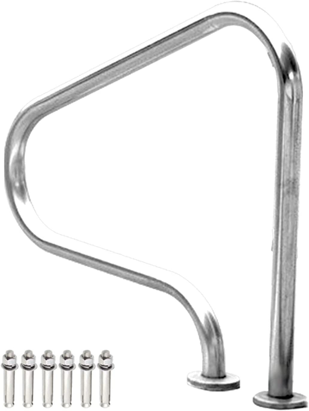 Swimming Pool Safety Hand Rail Pool Handrail Handle Grab Rails Swimming Swimming Pool Handrails, 31.5"x31.5"Stainless Steel Pool Stair Rail for Inground Swimming Pool, Quick Mount
