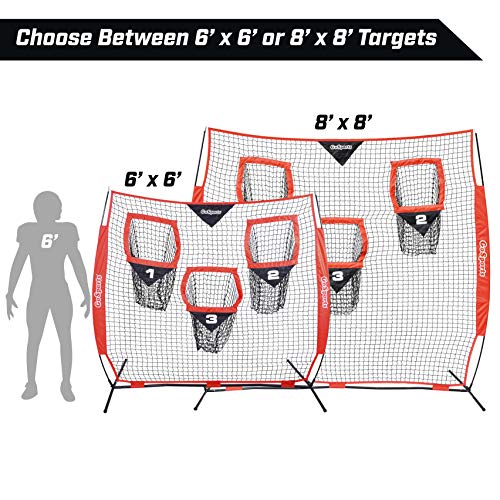 GoSports Football Trainer Throwing Net Choose Between 8 ft x 8 ft or