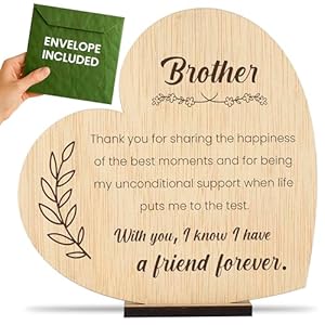 CONTRAXT Wooden greeting card for a Brother. Original gift for brother Birthday postcard wooden greeting card for a brother Gift ideas for a brother (Brother)
