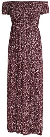 Womens Summer Maxi Dress Slit Split Boho Off Shoulder Long Beach Dress