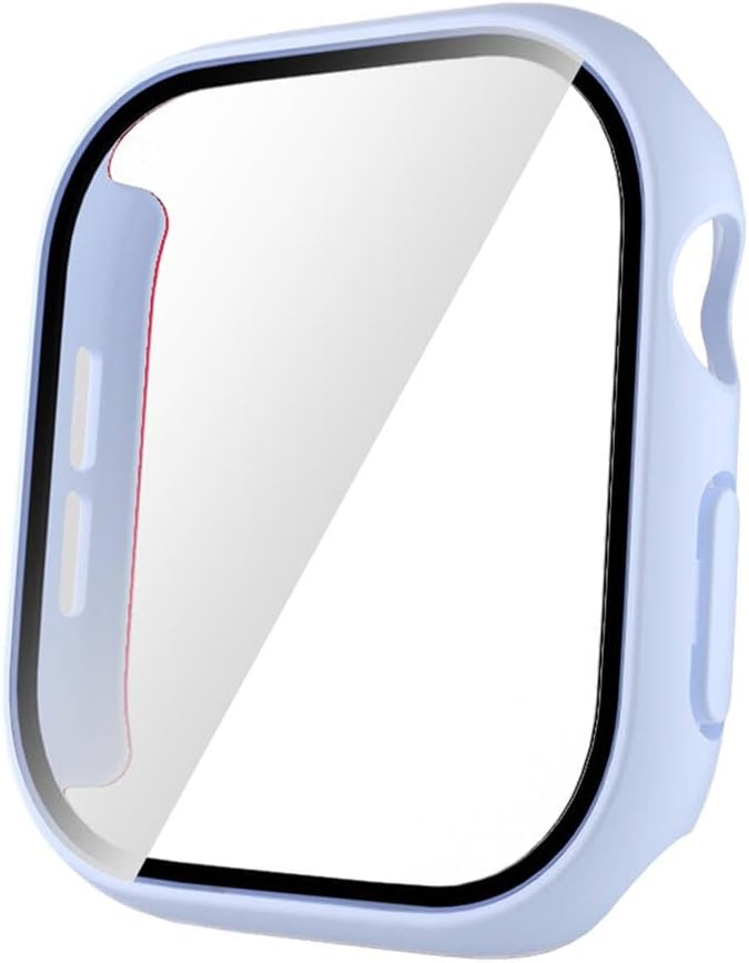 Zore Apple ile uyumlu Watch 10 46mm Sert PC Kasa ve Ekran Koruyucu Watch Gard 35 Buz Mavisi