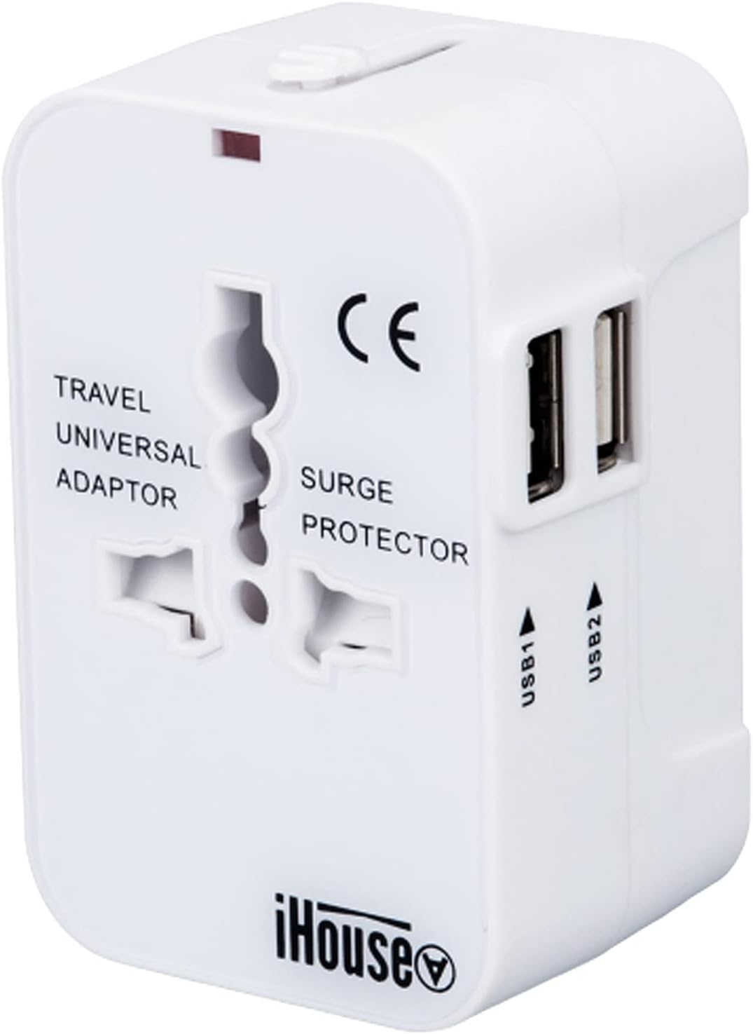 iHouse all Overseas Conversion Plug 2USB Ports Multi Adapter Compatible with A/O/BF/C Supports Worldwide Travel Charger METI Approved Regular Warranty 1 Year (White)