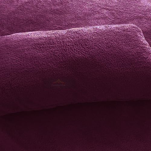 PARADISE STAR Teddy Fleece Duvet Quilt Cover Bedding Set including Matching Pillowcase Fluffy Thermal Warm and Cosy Plum Single 135cm x 200cm Approximate - Image 4
