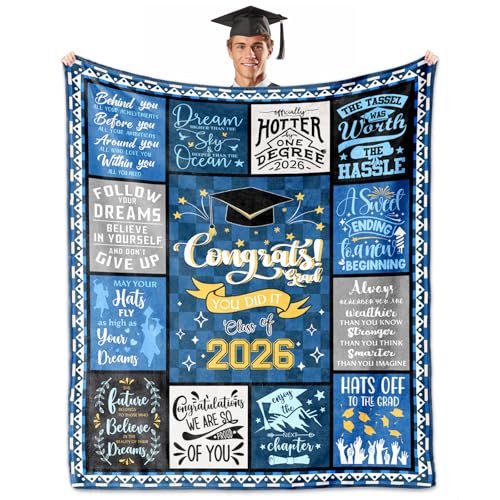 HCDER 2026 Graduation Gifts, Graduation Gifts Blanket 60'X 50', Graduations Gift for Men, Class of...
