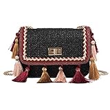 ✔Material: Aus strapazierfähigem Stroh. Innenmaterial: Polyester, Baumwollfutter. Verschlusstyp: Reißverschluss.handtaschen rucksack damen leder handtaschen damen handtasche damen schwarz klein handtasche damen grau handtasche damen rosar