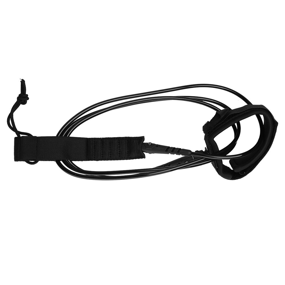 6ft 5.5mm Premium TPU Surfboard Leash with Metal Double Swivels for Surfing Accessories, Ankle Strap Neoprene, Suitable for Short and Long Board, Available in 5 Colors (Black)