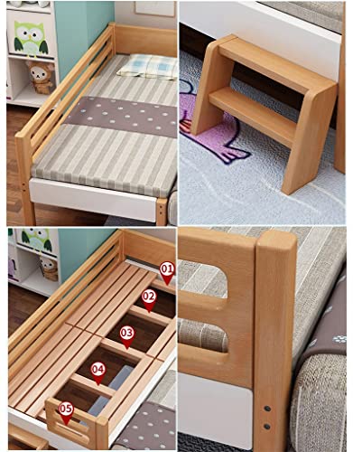 Splicing Widening Children's Bed With Guardrail, Wooden Kids Crib, Stitching Bed Wood Slat Support, Floor Bed Frame For Toddlers And Children (Size : 180X100X40Cm) #TOP4
