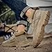 QWUIEOIN Men's Fashion Genuine Leather High Top Lace-Up Outdoor Hiking Boots Comfort Round Toe Non-Slip Casual Shoes for Walking Hiking Farm Backpacking (8,Khaki)