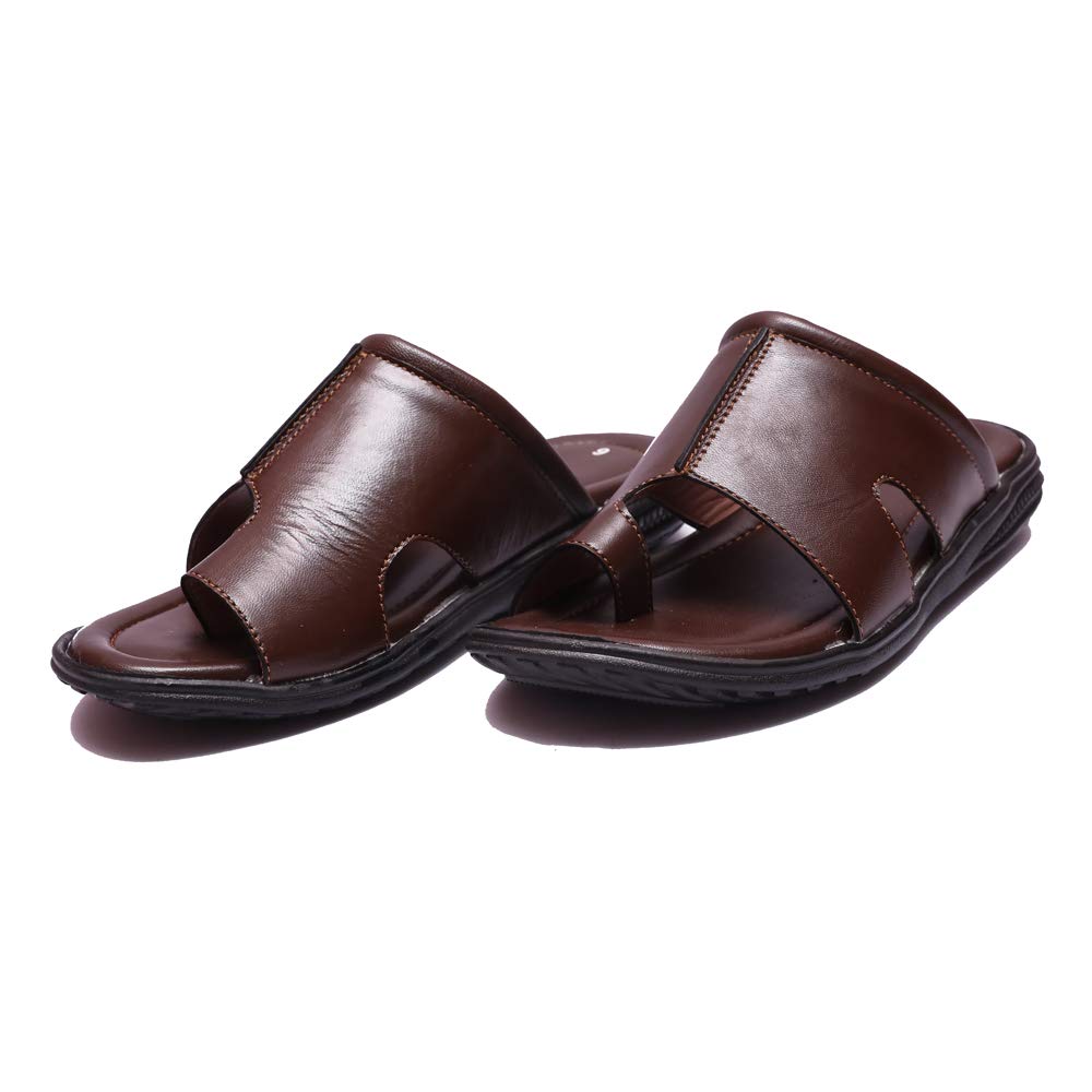 CALIBREL Men Brown Leather Casual Sandals
