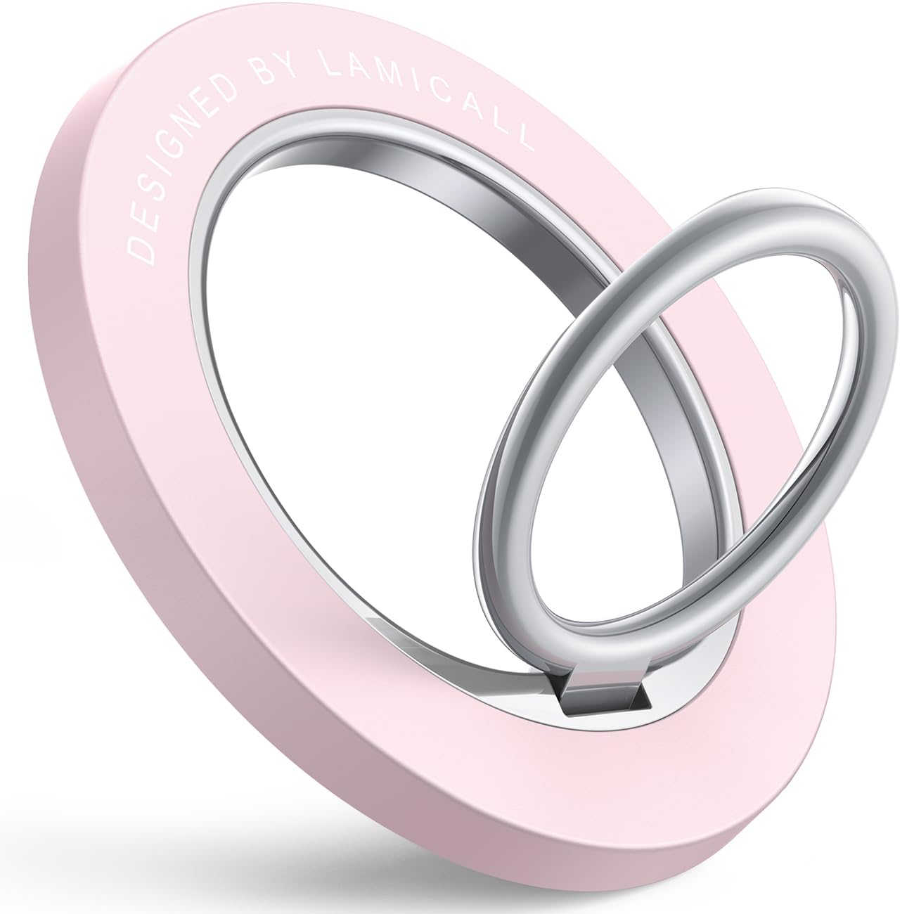Lamicall Magnetic Phone Grip for MagSafe Accessories, Strong Magnet Ring | 360° Rotation, 1s Snap Finger Hand Holder, Stand Kickstand for iPhone 17 16 15 14 13 12 Pro Max Air, Pink Mag Safe Decor