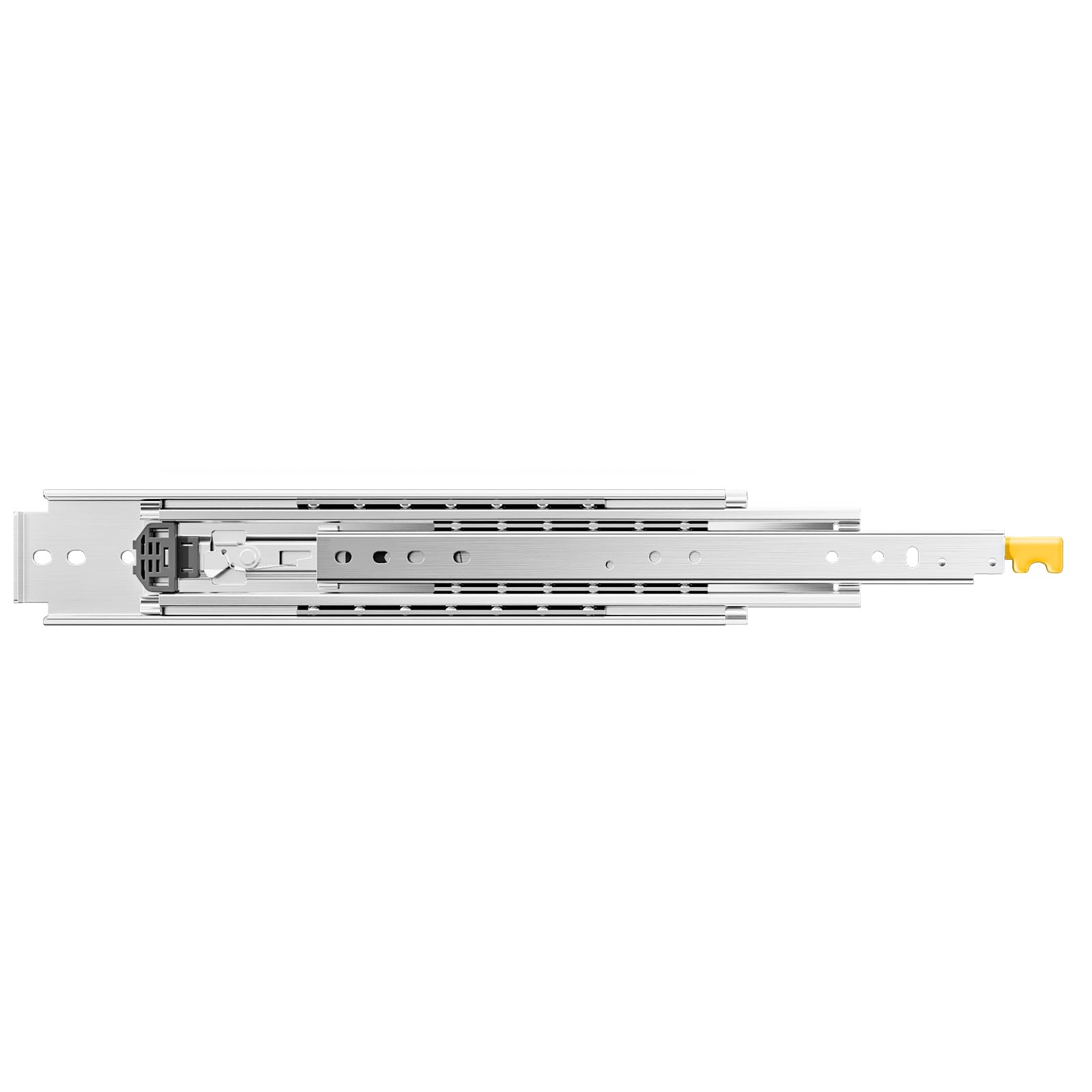 VEVOR 1 Par de Correderas Dobles para Cajones de Extensión Completa, Carga de 226,8 kg, Rodamiento de Bolas con Riel Deslizante para Cajones de Montaje Lateral con Bloqueo, 590 x 76 x 19,5 mm