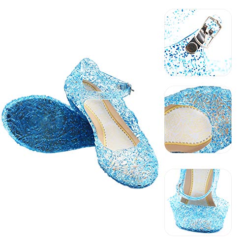 Image of techcity Princess Girls Sandals Dress Up Dance Party Cosplay Jelly Shoes for Kids Toddler Mary Janes
