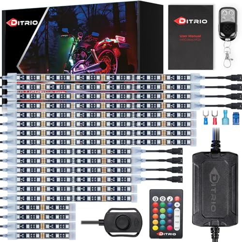 Image of DITRIO 18pcs Motorcycle Led Lights Kit 12v with Turn Signal and Blinking Brake Light Features for Motorcycle Harley Golf ATVs UTVs - M18r