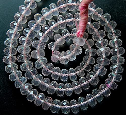 Quartz rose rondelle facetté AAA 6-7mm pour création de bijoux haut de gamme