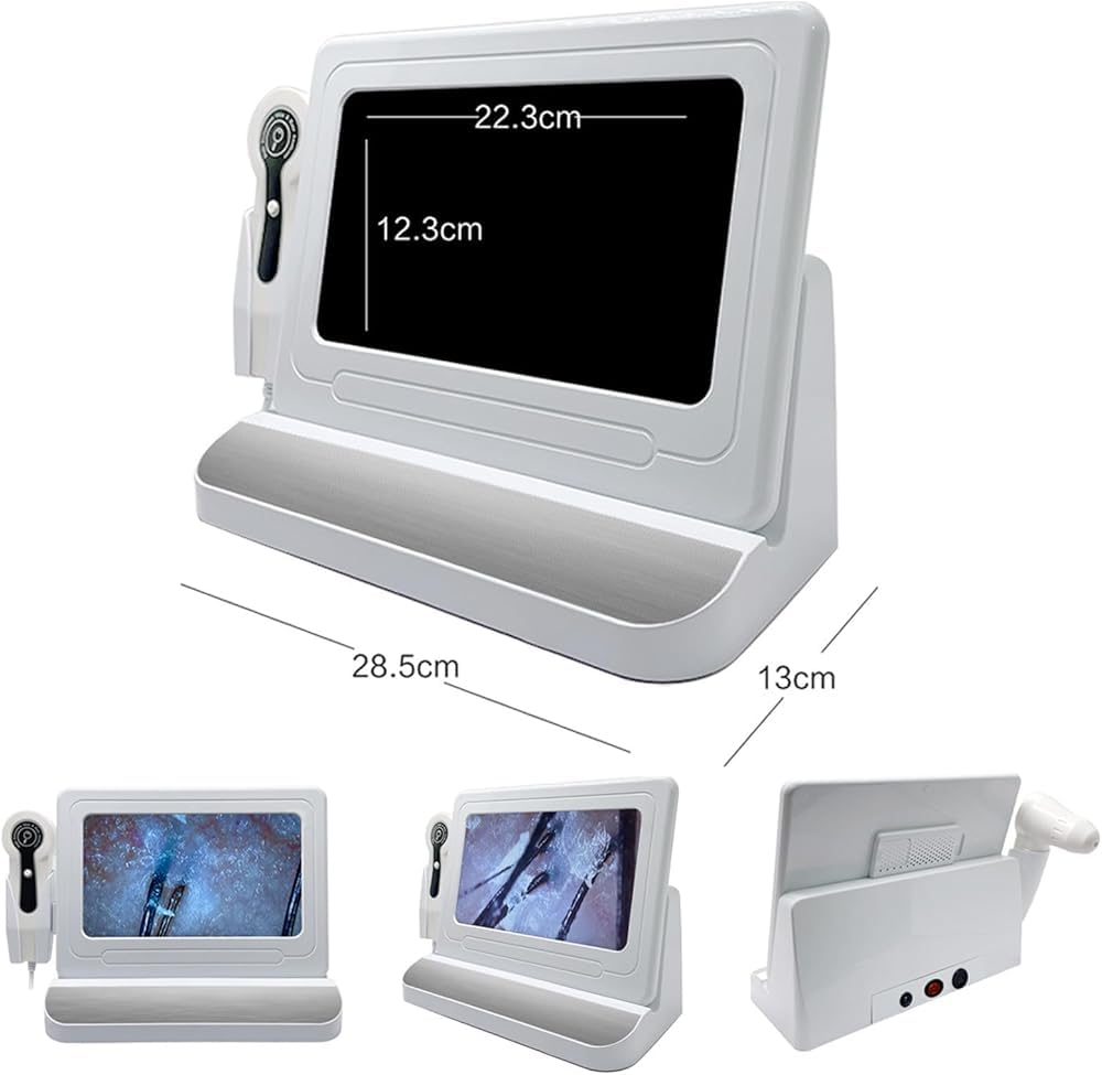Analyseur de peau et de cheveux HD LCD de 11 pouces | Détecteur de follicules et machine d'analyse de peau tout en un à 50X/200X | Appareil multifonctionnel pour usage domestique, en salon et clinique