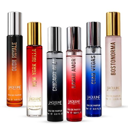 Image of JAQULINE USA World Tour Fragrance Collection | Mini Pocket Long Lasting Perfume Combo | Gift Set | For Men Women - 15ml x 6