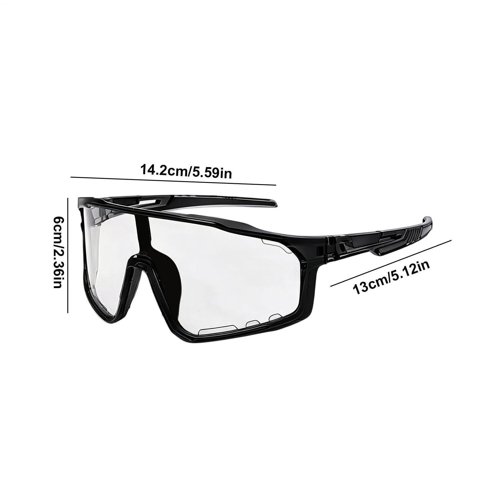 Adaptacyjne okulary fotochromowe, okulary przeciwsłoneczne unisex do biegania 14,2 x 13 x 6 cm, zmieniające się światło, okulary ochronne do sportów na świeżym powietrzu, jazdy na rowerze i