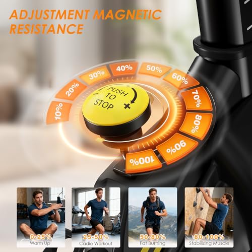 SogesHome Exercise Bike, Brake Pad Stationary Bike for Home,Low Noise Indoor Cycling Bike with Tablet Mount for Home Cardio&Weight Loss,Fitness Bike with Digital Display &Comfortable Seat Cushion - Image 4