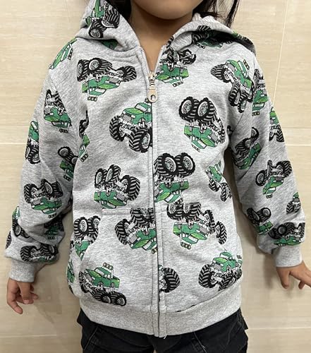 Popshion Boys Toddler Cartoon Dinosaur Hoodies Jacket Cool Long Sleeve Zipper Hooded Sport Sweatshirt Coat for Kids 1-7 Years2