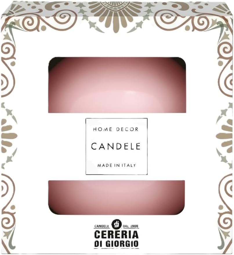 Decorative Candle Ball Varnished Diameter 10 cm – Burn Time 49 Hours – Colour Powder Pink – Gift Box Cereria Di Giorgio