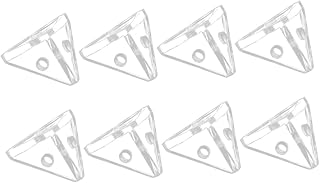 Tofficu 8pcs Display Cabinet Fixing Buckle Clear Stand Plastic Stand Shelf Supports Acrylic Triangle Corner Connector Right Angled Brackets Furniture Corner Brackets Display Case Supplies
