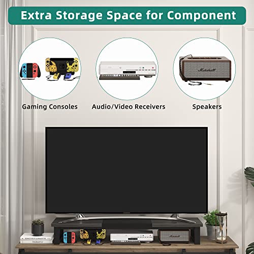 Yaohuoo 45" Large Tv Riser For 32-55 Inch Tv, Tabletop Tv Riser Stand Shelf With Steel Legs, Dual Monitor Stand For Home Office,Gray #TOP4